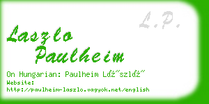 laszlo paulheim business card